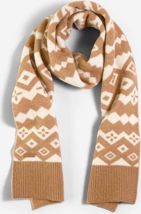 Cole Haan Womens Fair Isle Scarf - Brown
