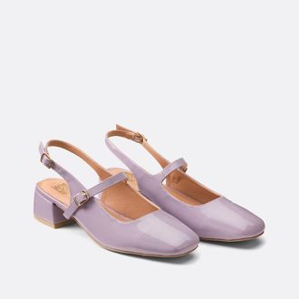 La Redoute Collections Gelakte ballerinas met kleine hak