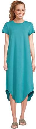 Mod-o-doc Short Sleeve Maxi Shirttail Crew Neck Dress Womens Dress Belize : LG (US 12-14), Cotton/Spandex