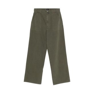 Anine Bing Broeken, Dames, Groen, W27, Olijfgroene Hoge Taille Broek