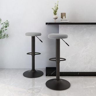 vidaXL Vidaxl - Taburetes De Cocina 2 Unidades Terciopelo Gris Claro