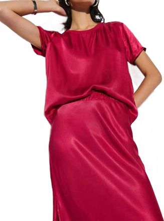 Nation Ltd Marie Boxy Crop Top In Raspberry Jam