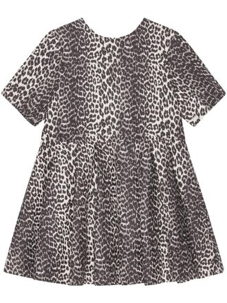 Ganni leopard-print minidress - women - Fabric - 40 - Neutrals