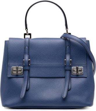 Prada Pre-owned Prada Medium Saffiano Cuir Double Turnlock Satchel Ladies 7V0L1YRXJVSFTTPS