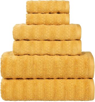 Superior Zuma Zero Twist Cotton Medium Weight Soft Absorbent 6Pc Towel Set