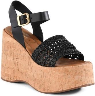 Seychelles Willow Platform Wedge Sandal in Black at Nordstrom, Size 9.5