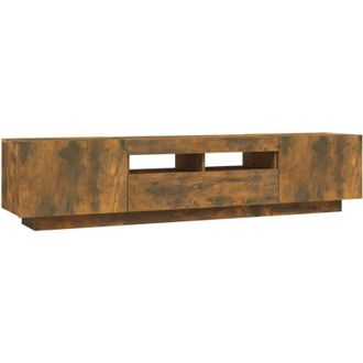 vidaXL Vidaxl - Set De Muebles Tv Con Leds 2 Pzas Contrachapada Roble Ahumado