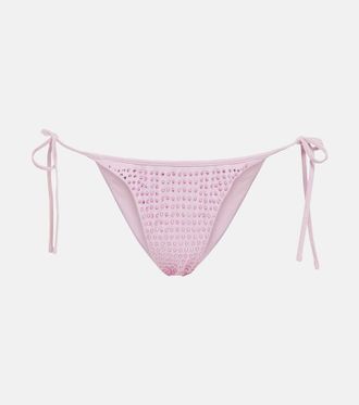 Self Portrait Slip bikini con decorazioni