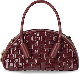 Themoir&egrave; Bordeaux Vegan Leren Handtas met Gouden Details - Dames - Handtassen - Rood - ONE Size - Leer - Tassen