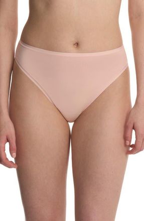 Natori Bliss Bare Cotton High Cut Briefs in Peach Whip at Nordstrom, Size Xx-Large