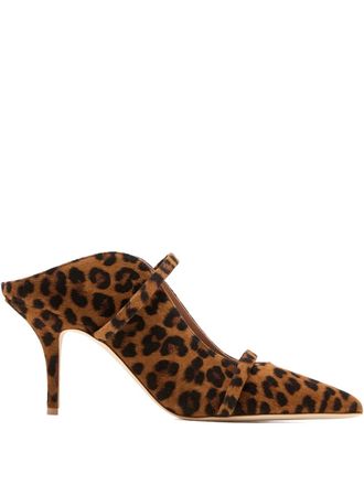 Malone Souliers leopard strap mules - women - Calf Suede/Calf Leather/Calf Leather - 39 - Brown