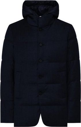 Duno Blauwe Wollen Gewatteerde Herenjas - Heren - Winterjassen - Blauw - 3XL - Wol - Jassen