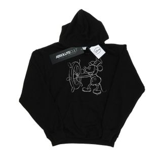 Disney Heren Mickey Mouse Steamboat Sketch Hoodie (Zwart)