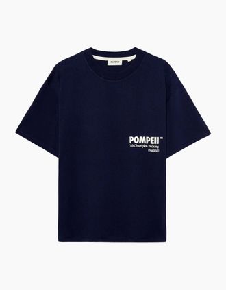 Pompeii Mens Pompeii Boxy Graphic Navy T-Shirt - Size: 40