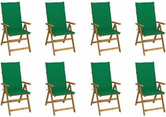 vidaXL Vidaxl - Sillas De Jard&iacute;n Plegables Y Cojines 8 Uds Madera Maciza Acacia