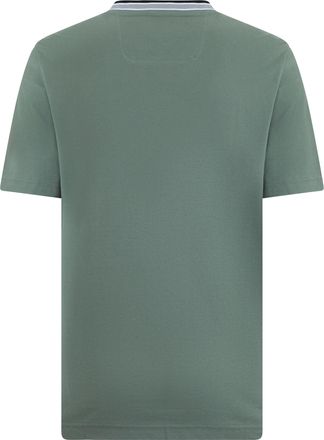 HUGO BOSS Mens Short-Sleeved Cotton T-Shirt Green Open T-Shirts And Polos