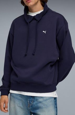 Puma Select Essentials French Terry Polo Sweatshirt in Puma Navy at Nordstrom, Size Xx-Large