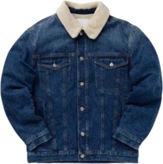 Isabel Marant Indigo Denim Shearling Collar Jacket - Heren - Spijkerjassen - Blauw - M - Denim - Jassen