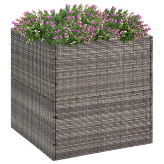 vidaXL Jardinera Rat&aacute;n Sint&eacute;tico Gris 80x80x80 Cm Vidaxl