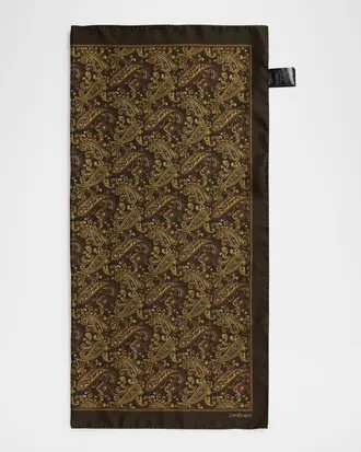 Saint Laurent Paisley-Print Silk Scarf