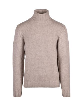 Heritage Beige Wool-Cashmere High-Neck Sweater