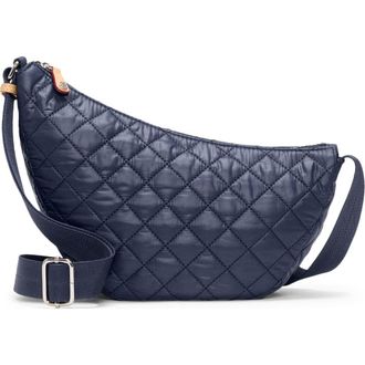 MZ Wallace Small Metro Smile Shoulder Bag in Navy at Nordstrom