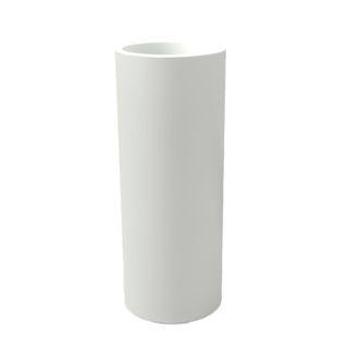 KLORIS Maceta Florero Redondo Blanco Alto Para Flores Plantas Moderno De Resina Mod. Barocco