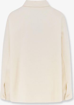 Aspesi Womens Wool Jacket With Buttons White Coat