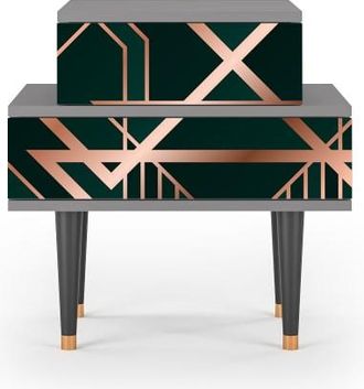 StoryZ Mesita de noche verde 2 cajones L 58 cm