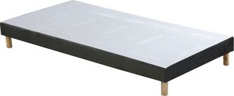 Vente-Unique Base tapizada 90 x 200 cm terciopelo gris - SOBEK de DREAMEA