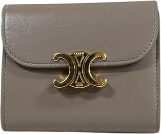 Celine Beige Leather Wallet (Tri-Fold) (Pre-Owned)