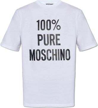 Moschino T-shirt met logo - Heren - T-shirts - Wit - 2XL - Katoen - Tops