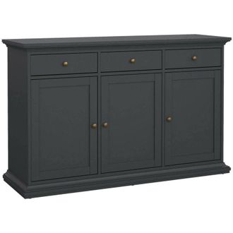 Dmora Credenza Asola, Buffet da soggiorno, Madia da salotto, Dispensa da cucina, 144x46 h92 cm, Grigio - Dmora