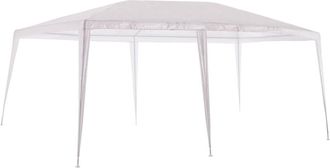LOLAhome Carpa gazebo desmontable blanca de acero y rafia de 3x6 metros