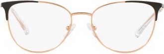 A|X Armani Exchange 52mm Cat Eye Optical Glasses in Black Gold at Nordstrom