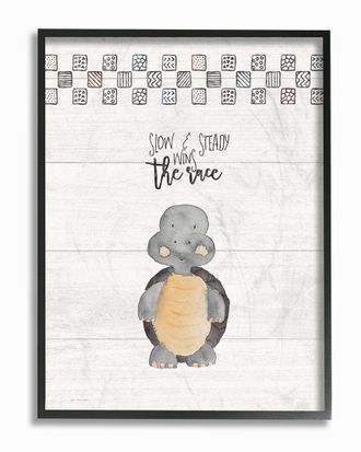 Stupell Industries Slow And Steady Wins Turtle By Jo Moulton Framed Art