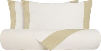 Puro Lino Natural linen blend bed set with sand edges