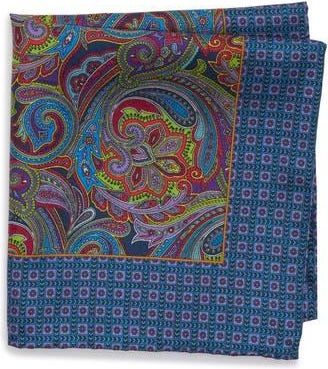 Robert Graham Paisley Silk Pocket Square in Navy/Plum at Nordstrom Rack