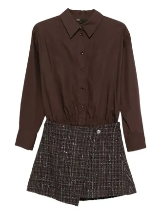 Maje asymmetric mini dress - Brown