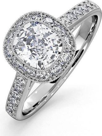 The Diamond Store Danielle Lab Diamond Engagement Side Stone Ring in Platinum 2.60CT VS1