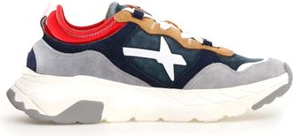 W6YZ Blauwe Sneakers met Uniek Ontwerp - Heren - Sneakers - Veelkleurig - 45 EU - Su&egrave;de - Schoenen