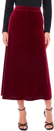 Vince Camuto Velvet A-Line Midi Skirt in Crimson at Nordstrom, Size X-Small
