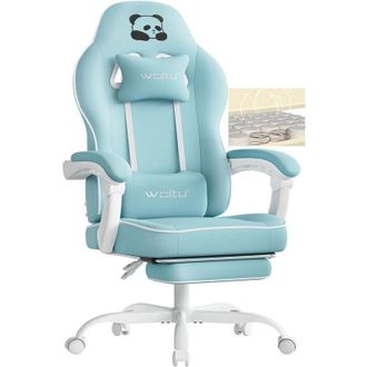 Woltu Woltu - Racing Style Gaming Chair with Reclining Function Footrest Lightblue