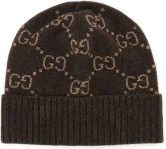 Gucci Brown Logo Beanie Hat