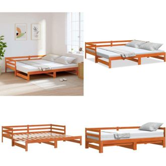 vidaXL Divano con Letto Estraibile Marrone Cera 80x200cm Massello Pino - Letto estraibile - Divano letto 2 in 1