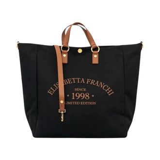 Elisabetta Franchi Tote Bags, female, Black, Size: ONE SIZE Tote Bag