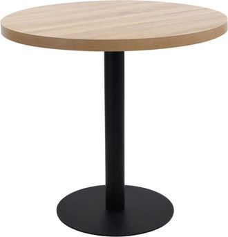 vidaXL Mesa de bistró mdf marrón claro 80 cm Vidaxl
