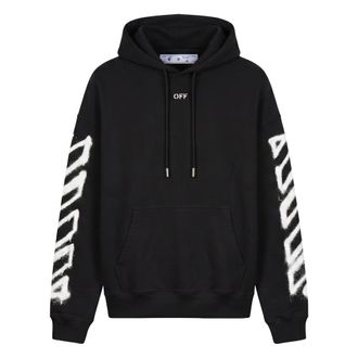 Off-white Paint Splatter Arrow Diag French Terry Hoodie - Heren - Sweatshirts & Hoodies - Zwart - Maat: M Katoen