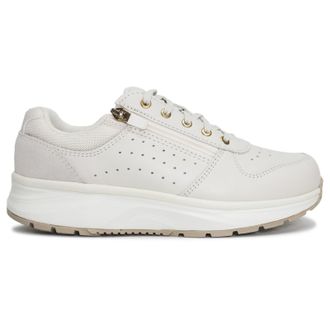 Joya Dynamo Zip Leather Textile Womens Low Top Trainers - White - Size:UK 6.5