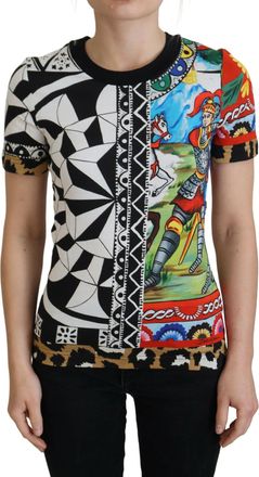 Dolce & Gabbana Geprinte Korte Mouw Crew Neck Top